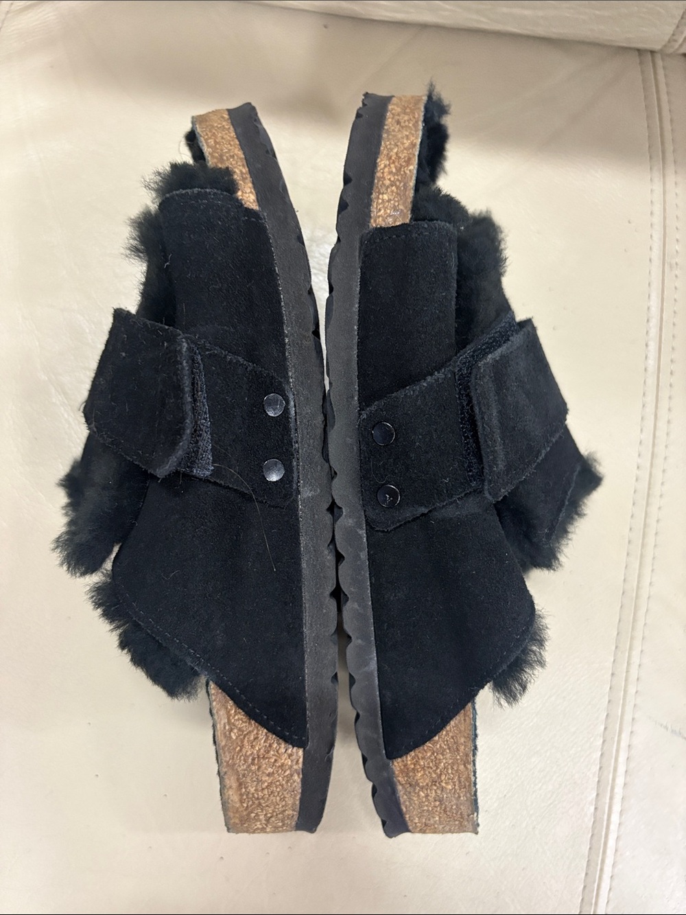 Birkenstock Kyoto Black Shearling Sz 38 - Picture 8 of 10